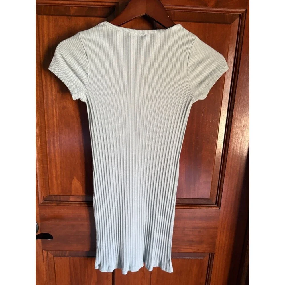 art class Ribbed Button-Front Mini Dress in Light Blue- Girls L (10/12)